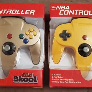 2 N64 Controllers - Gold & Yellow (NEW) - Nintendo64 - Nintendo - Old Skool